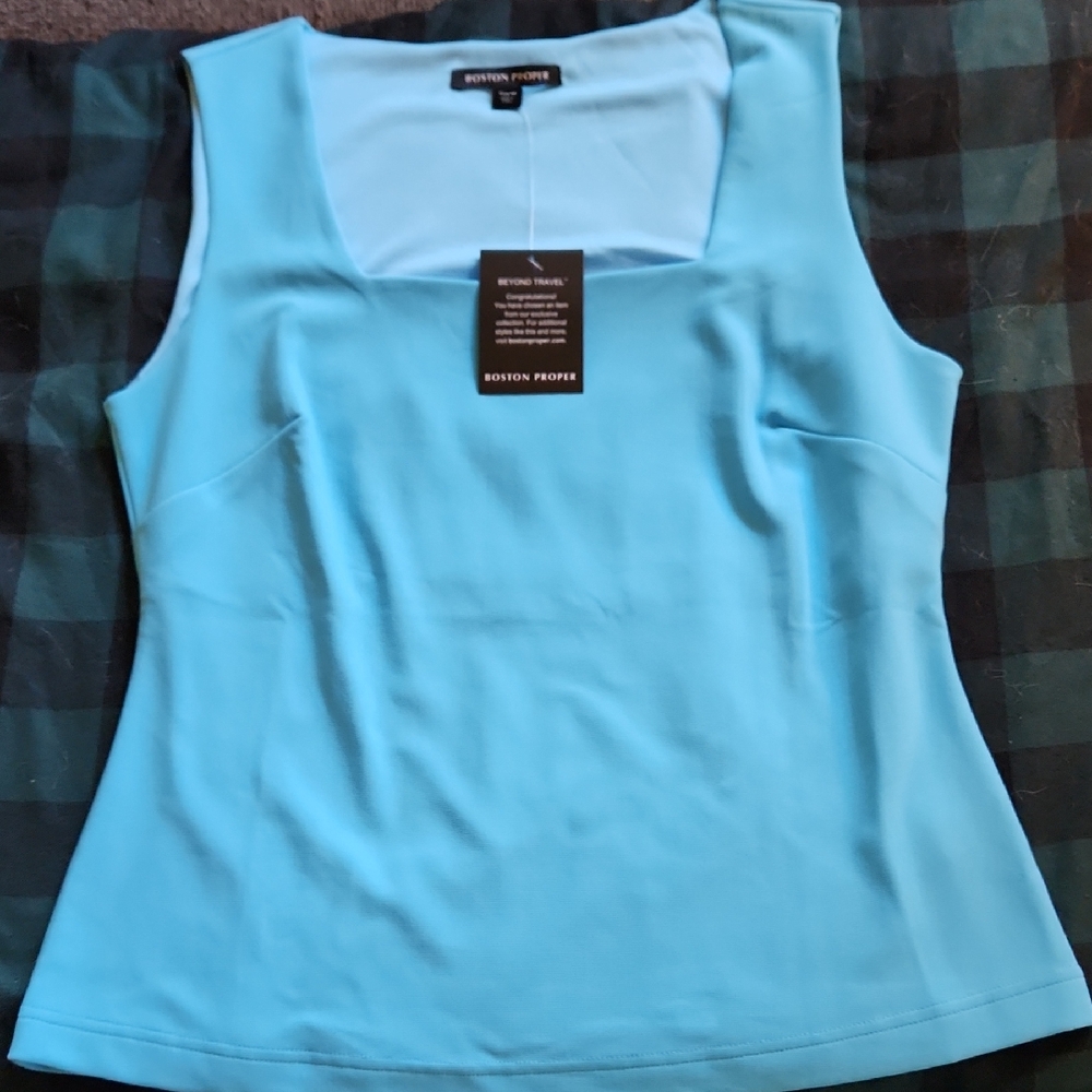 Boston Proper Women's Light Blue Tank Top